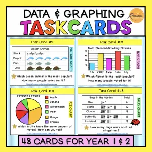 data and graphing task cards resources for teaching sydney